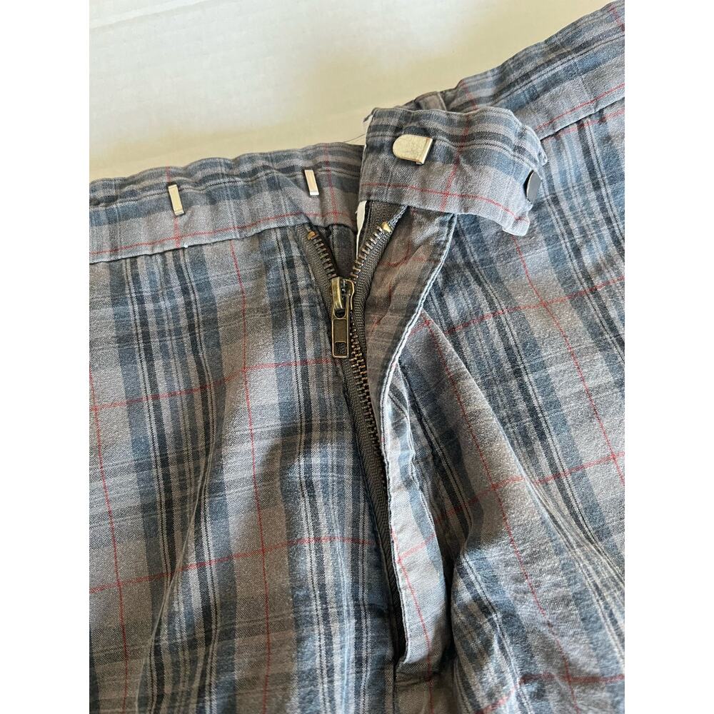 Fink Clothing Vintage Men’s Gray Plaid Zip Fly Belt Loop Casual Cotton Shorts 32 - Picture 5 of 9